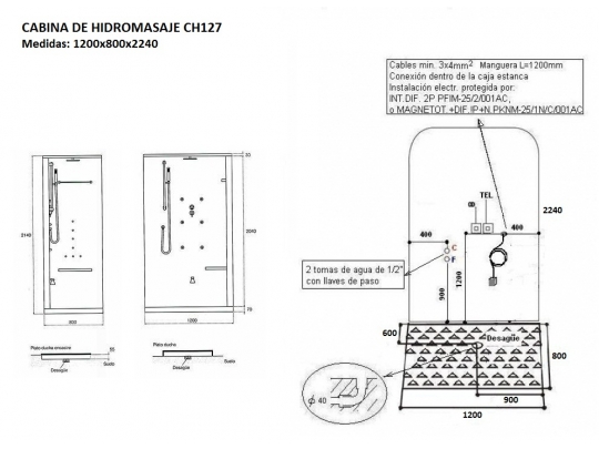 CABINA HIDROMASAJE CH127 4